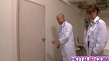 Arisa Ebihara is fucked by doctors after sucking