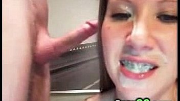 Hot Girl with Braces Ends up Facialized - camg8