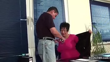 MILF m&period; wit Big Tits in Lingerie fuck in Office Work