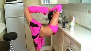 Flexible gymnast gets facial