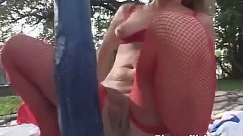 Blonde slut gets analized outdoors