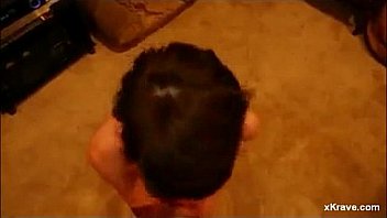 Short Haired Brunette Sucks &amp; Jerks Big Cock