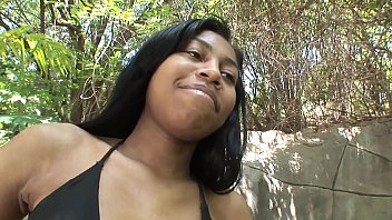 Young ebony cutie Dolce Damone is not against to romp in the sack with white dude