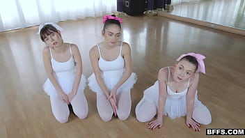 Three Gorgeous Ballerinas Stretched By Big Dick