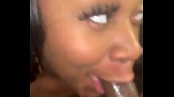 Sexy Ebony Brownee blowjob to