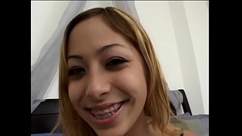 Dude gets road head and coughs cabbage water on the ass of horny blonde latin slut with braces