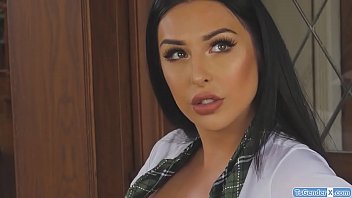 tranny Chanel Santini jerks off and her teacher gets horny&period;He gives her a bj and she sucks his cock&period;He anal fucks her and she barebacks him