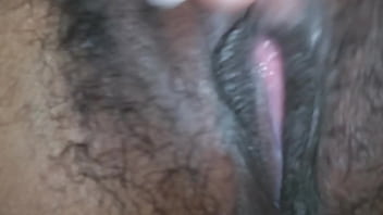 Exotic Ebony Cherokee tiny pussy closeup