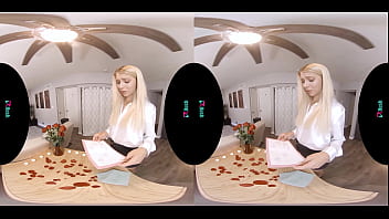 Your skinny blonde wife lets you fuck and creampie her pussy in virtual reality