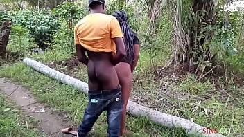 African strange spirit caught two city lovers fucking in the bush