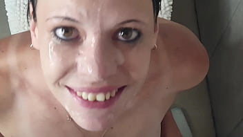 MILF giving me a deepthroat blowjob with piss on her face &vert; cum on face &vert;