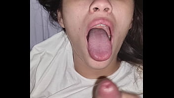 Cum in teen mouth