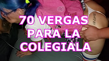 La mas puta del colegio&comma; mega gang bang con tanguita