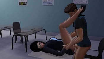 Sneaky student blackmails his hot young teacher&comma; when she masturbated her pussy at work &lpar;Sims-4&rpar;