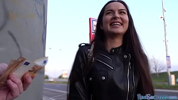 POV public teen accepts to be paid for some good sex outdoor