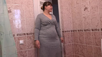 The fat mom stuffed her girlfriend&apos;s panties into her hairy pussy and went home with them&period; Masturbation with underwear and panty sniffing&period;