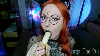 Deepthroating banana