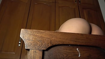 I put her like a bitch on all fours on a chair and fuck her until I leave all my cum inside&period; Close up fucking