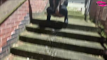 Urinating on Public Steps