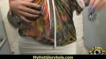 Hottie sucks and fucks black cock for cusmhot at gloryhole 1