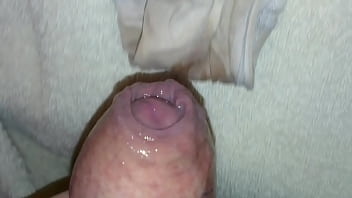 Jerking and precum on my wife panty