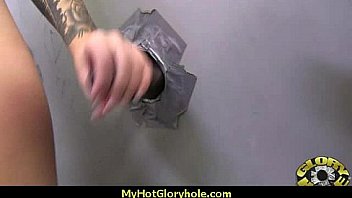 I sneak Black BJ as I fuck husband thrue gloryhole 4