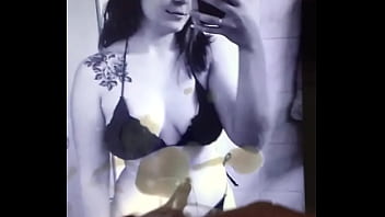 Cum Tribute Hot Babe with Shoulder Tattoo